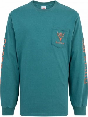 Suéteres Supreme X South2 West8 Long-sleeve T-Shirt Mujer Azules Colombia | V4U-02231