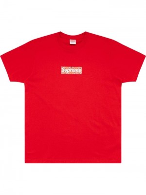 Camisetas Supreme Bandana Box Logo Crew Neck Hombre Rojas Colombia | E1W-30872