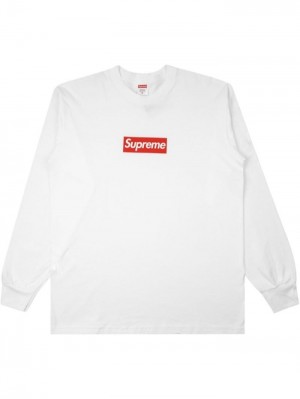 Camisetas Supreme Box Logo Long-sleeve Hombre Blancas Colombia | Z7Q-93898