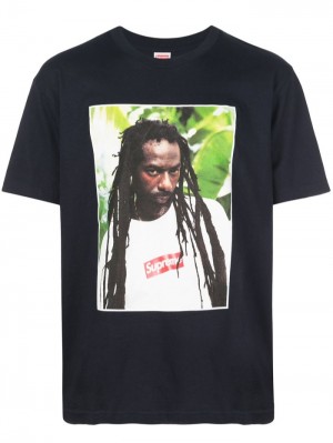 Camisetas Supreme Buju Banton Photograph-print Hombre Negras Colombia | O1T-36972