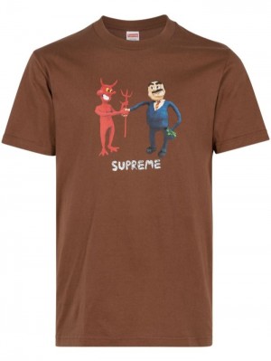 Camisetas Supreme Business Algodon Hombre Marrones Colombia | M7Y-69072