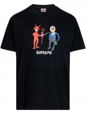 Camisetas Supreme Business "Black" Hombre Negras Colombia | A1F-62568