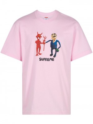 Camisetas Supreme Business "Light Pink" Hombre Rosas Claro Colombia | F7X-44885