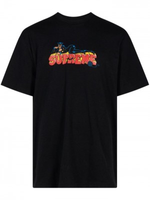 Camisetas Supreme Catwoman Logo-print Hombre Negras Colombia | R4G-18843