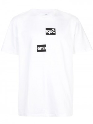 Camisetas Supreme Cdg Split Box Logo Tee Hombre Blancas Colombia | F1Z-33629