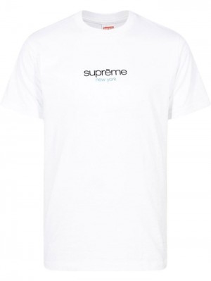 Camisetas Supreme Classic Logo Crewneck Hombre Blancas Colombia | X5E-10394