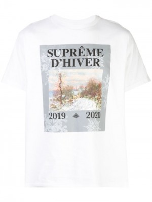 Camisetas Supreme D Hiver Estampadas-print Hombre Blancas Colombia | X5F-46963