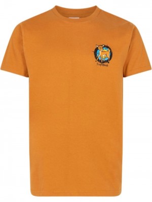 Camisetas Supreme Deer Crew Neck Hombre Naranjas Colombia | B3P-50736