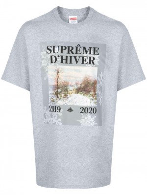 Camisetas Supreme D'hiver Estampadas-print Hombre Gris Colombia | D4Z-75315