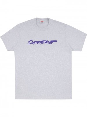 Camisetas Supreme Futura Logo Hombre Gris Colombia | P7H-23408