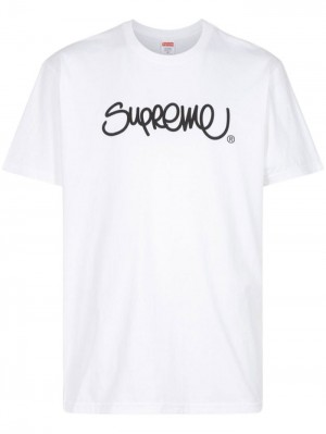 Camisetas Supreme Handstyle Corta-sleeve Sneakers Hombre Blancas Colombia | Z1I-33726