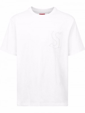 Camisetas Supreme Laser Cut S Logo Hombre Blancas Colombia | M7Z-17911