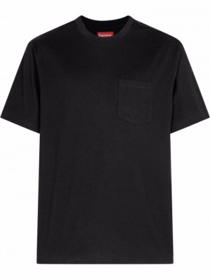 Camisetas Supreme Laser-cut S Logo Hombre Negras Colombia | J4K-88537