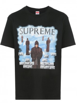 Camisetas Supreme Levitation Estampadas-print Hombre Negras Colombia | U5N-07598