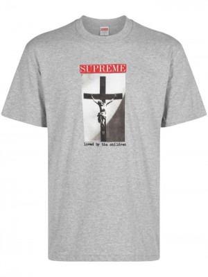 Camisetas Supreme Loved By The Children Print Hombre Grey  Colombia | D4U-60154