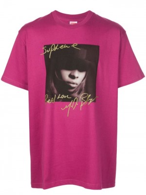 Camisetas Supreme Mary J. Blige Hombre Rosas Colombia | G8D-24552