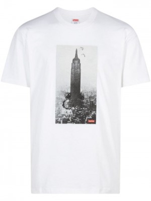 Camisetas Supreme Mike Kelley Empire State Build Hombre Blancas Negras Colombia | T7X-37964