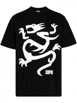 Camisetas Supreme Mobb Deep Dragon "Black" Hombre Negras Blancas Colombia | T0F-35596