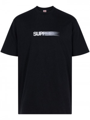 Camisetas Supreme Motion Logo "Ss23 - Black" Hombre Negras Blancas Colombia | V1I-27072