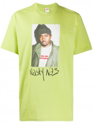 Camisetas Supreme Nasty Nas Photographic-print Hombre Verde Colombia | H0N-40003