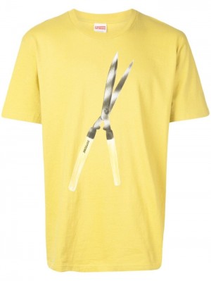 Camisetas Supreme Shears Estampadas-print Hombre Amarillo Colombia | M9D-81441