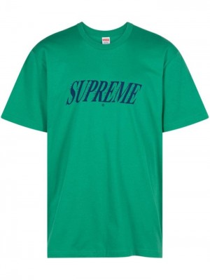 Camisetas Supreme Slap Shot Logo-print Hombre Verde Colombia | E6T-00072