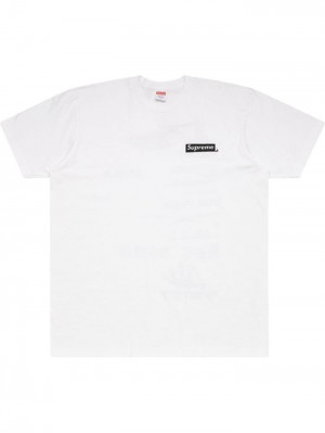 Camisetas Supreme Slogan-print Hombre Blancas Colombia | G3Z-04725