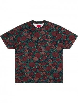 Camisetas Supreme Small Box Floral-motif Hombre Rojas Colombia | G7J-67697