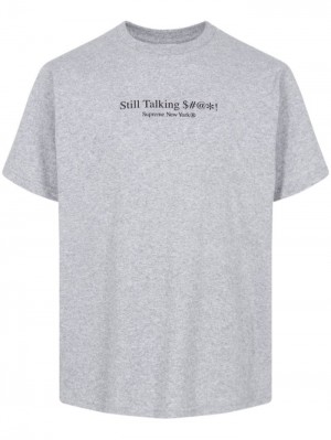 Camisetas Supreme Still Talking Crew-neck Hombre Gris Colombia | U1I-33949