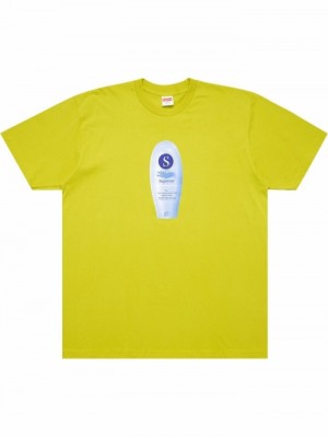 Camisetas Supreme Super Cream Estampadas-print Hombre Amarillo Colombia | B8O-11332