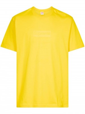 Camisetas Supreme Tonal Box Logo Hombre Amarillo Colombia | C8E-25797