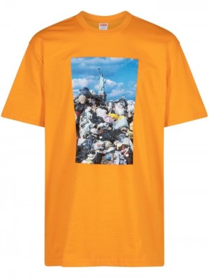 Camisetas Supreme Trash Photograph-print Hombre Naranjas Colombia | J0E-93268