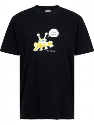 Camisetas Supreme X Daniel Johnston Frog Hombre Negras Colombia | A4E-24363