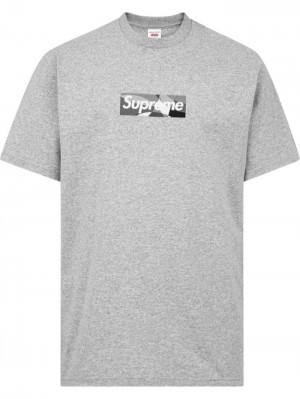 Camisetas Supreme X Emilio Pucci Box Logo Crew Neck Hombre Gris Colombia | Q0H-47944