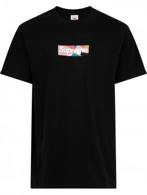 Camisetas Supreme X Emilio Pucci Box Logo Hombre Negras Colombia | C8I-76232