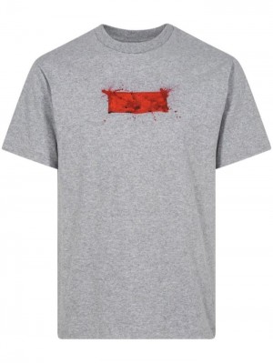 Camisetas Supreme X Ralph Steadman Box Logo Crew Neck Hombre Gris Colombia | E2E-28309