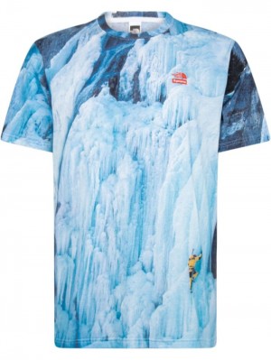 Camisetas Supreme X The North Face Ice Climb Hombre Azules Colombia | Q2Z-45027