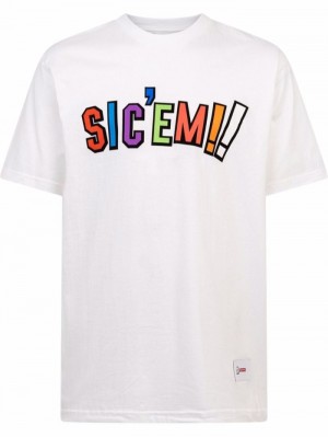 Camisetas Supreme X Wtaps Sic'em Crew Neck Hombre Blancas Colombia | U3D-48708