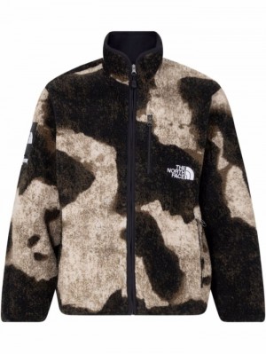 Cortavientos Supreme X The North Face Bleached Denim Fleece Jacket Hombre Marrones Colombia | F3P-62358