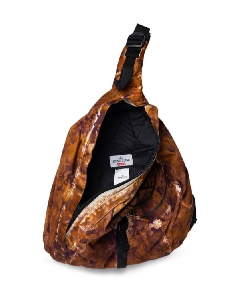 Bolsa De Hombro Supreme X Stone Island Printed Camo Hombre Marrones Colombia | M0N-95718