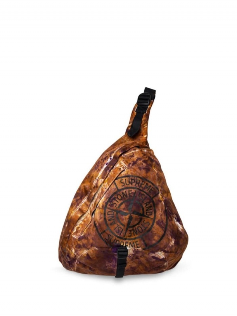 Bolsa De Hombro Supreme X Stone Island Printed Camo Hombre Marrones Colombia | M0N-95718