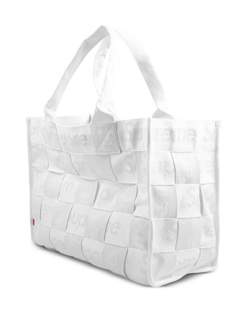 Bolso Tote Supreme Large Woven Hombre Blancas Colombia | D3H-46607