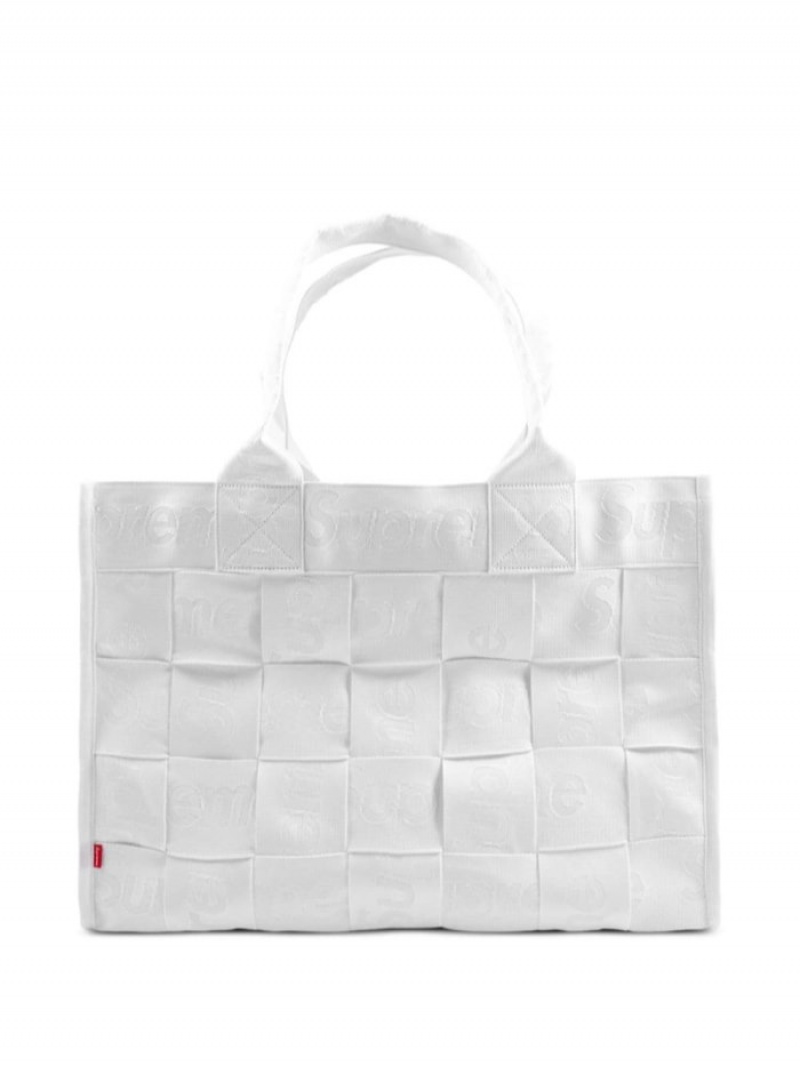 Bolso Tote Supreme Large Woven Hombre Blancas Colombia | D3H-46607