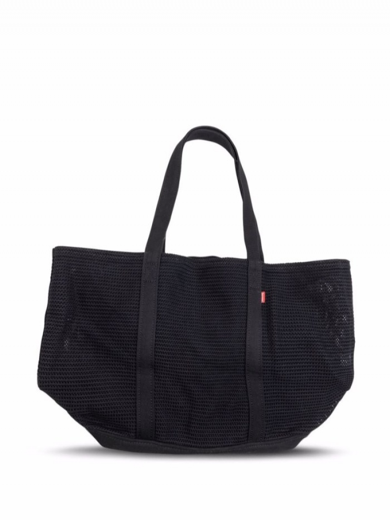 Bolso Tote Supreme String Logo-patch Hombre Negras Colombia | C0L-46976