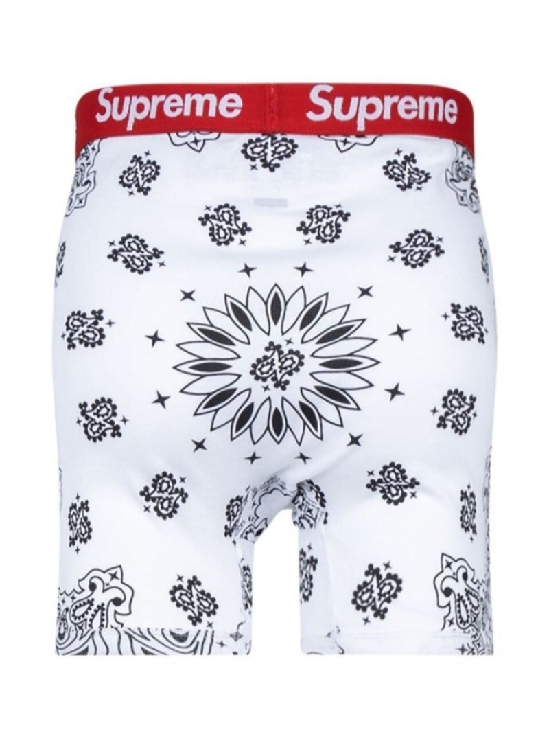 Bragas Supreme X Hanes Bandana Boxer (Pack Of 2) Hombre Blancas Colombia | Z6P-20343