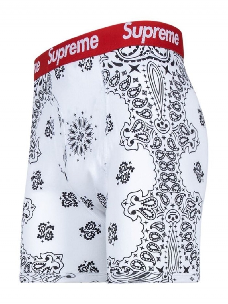 Bragas Supreme X Hanes Bandana Boxer (Pack Of 2) Hombre Blancas Colombia | Z6P-20343