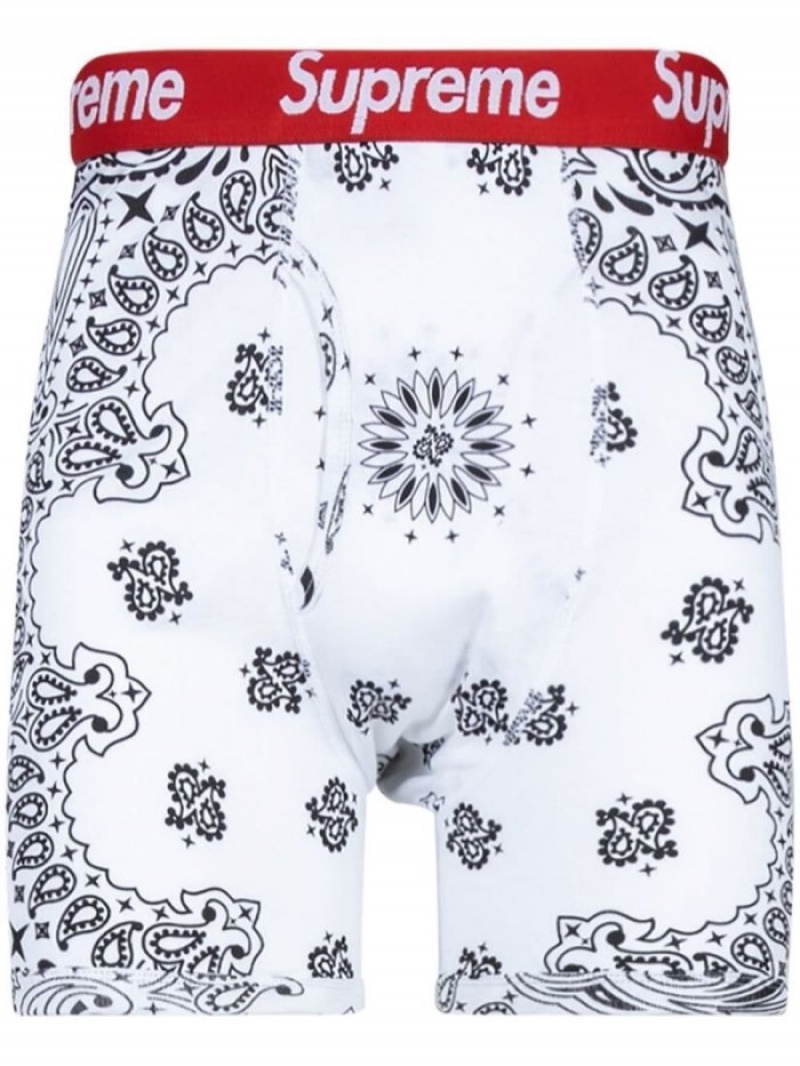 Bragas Supreme X Hanes Bandana Boxer (Pack Of 2) Hombre Blancas Colombia | Z6P-20343