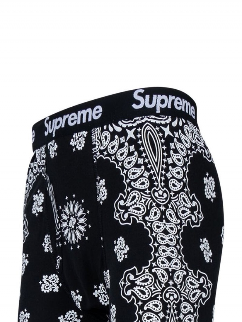 Bragas Supreme X Hanes Bandana-print Pack Of Two Hombre Negras Colombia | Y2U-68319