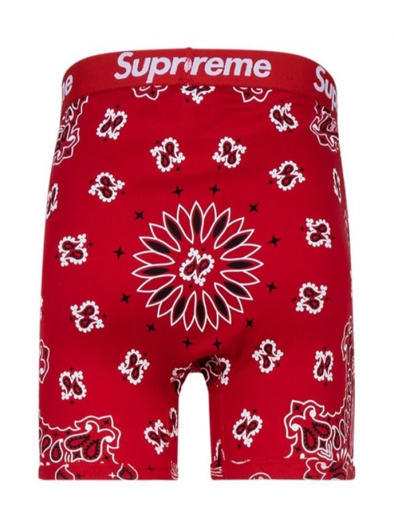 Bragas Supreme X Hanes Brandana-print Boxer Hombre Rojas Colombia | B0W-77012