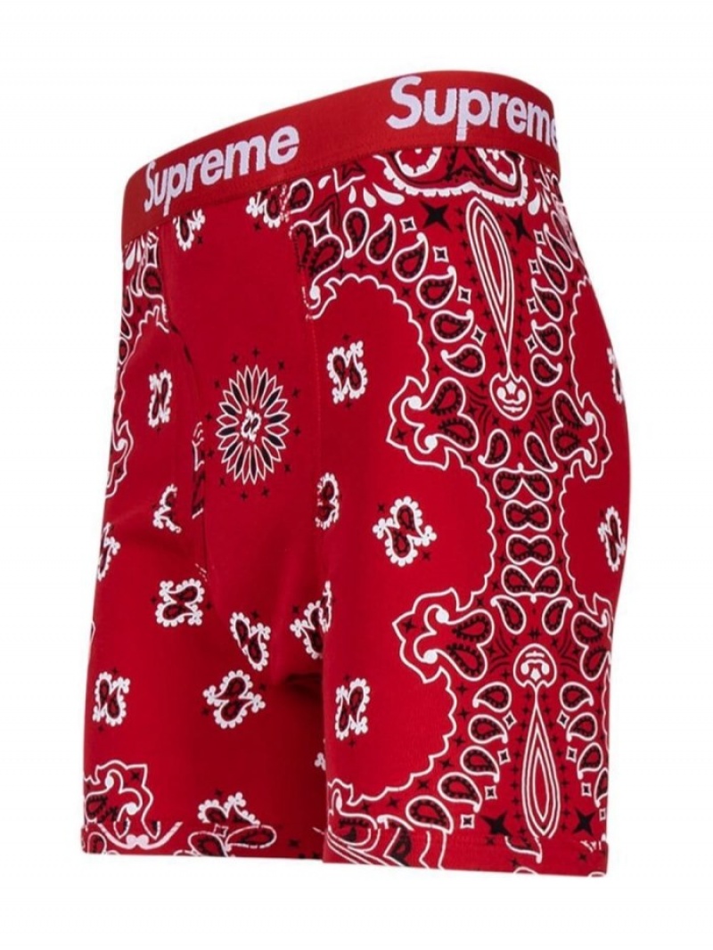 Bragas Supreme X Hanes Brandana-print Boxer Hombre Rojas Colombia | B0W-77012